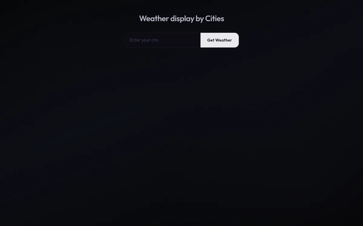 Weather App React application interface